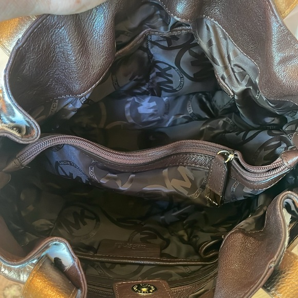 MICHAEL KORS leopard and brown and gold leather bag - Picture 11 of 14